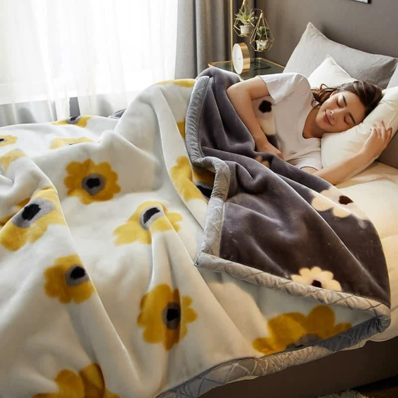 Winter Raschel blanket extra thick plus velvet bed cover blanket quilt wedding coral flannel nap blanket single