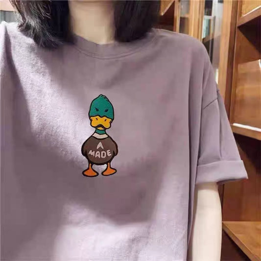 Foreign trade cut label tail order ~ counter withdrawal American trend summer short-sleeved T-shirt men and women pure cotton loose versatile