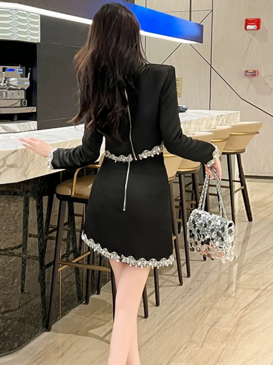 Buyer store gray unique high-end short knitted jacket for women autumn and winter temperament small fragrance versatile cardigan sweater