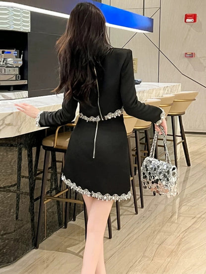 Buyer store gray unique high-end short knitted jacket for women autumn and winter temperament small fragrance versatile cardigan sweater