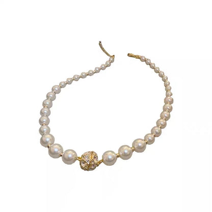 French retro pearl small ball diamond necklace fashion niche design sense necklace clavicle chain exaggerated necklace female
