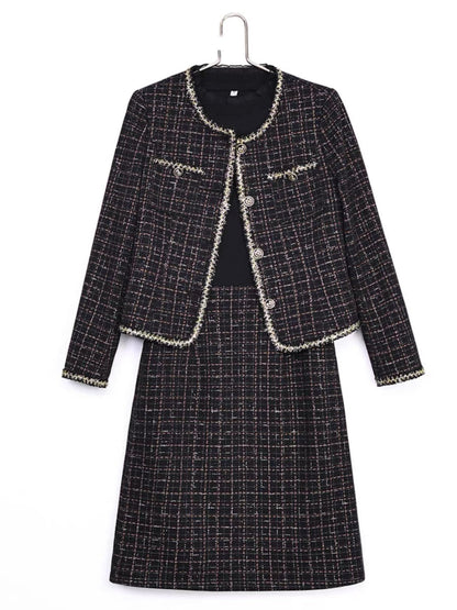 Nicole Xiaoxiang style suit dress 2023 new women's autumn hot style fashionable dignified high-end two-piece set (S0414)