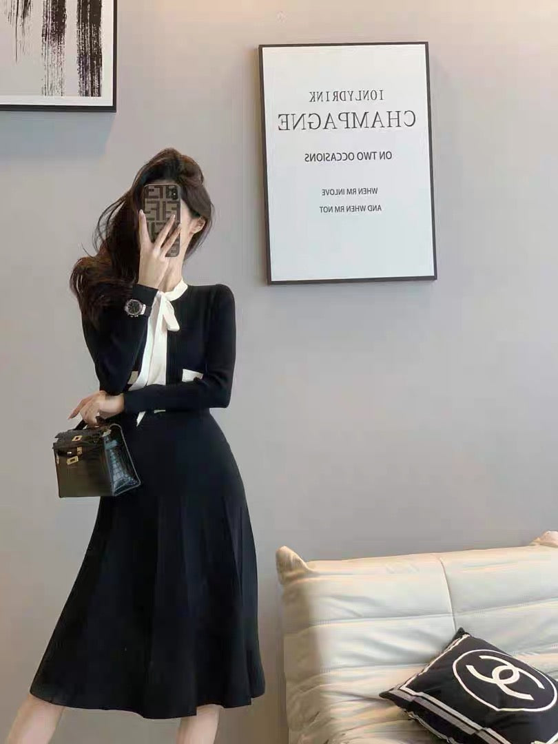 Knitted dress for women 2023 new autumn style French retro high-end ni –  Lee Nhi Boutique