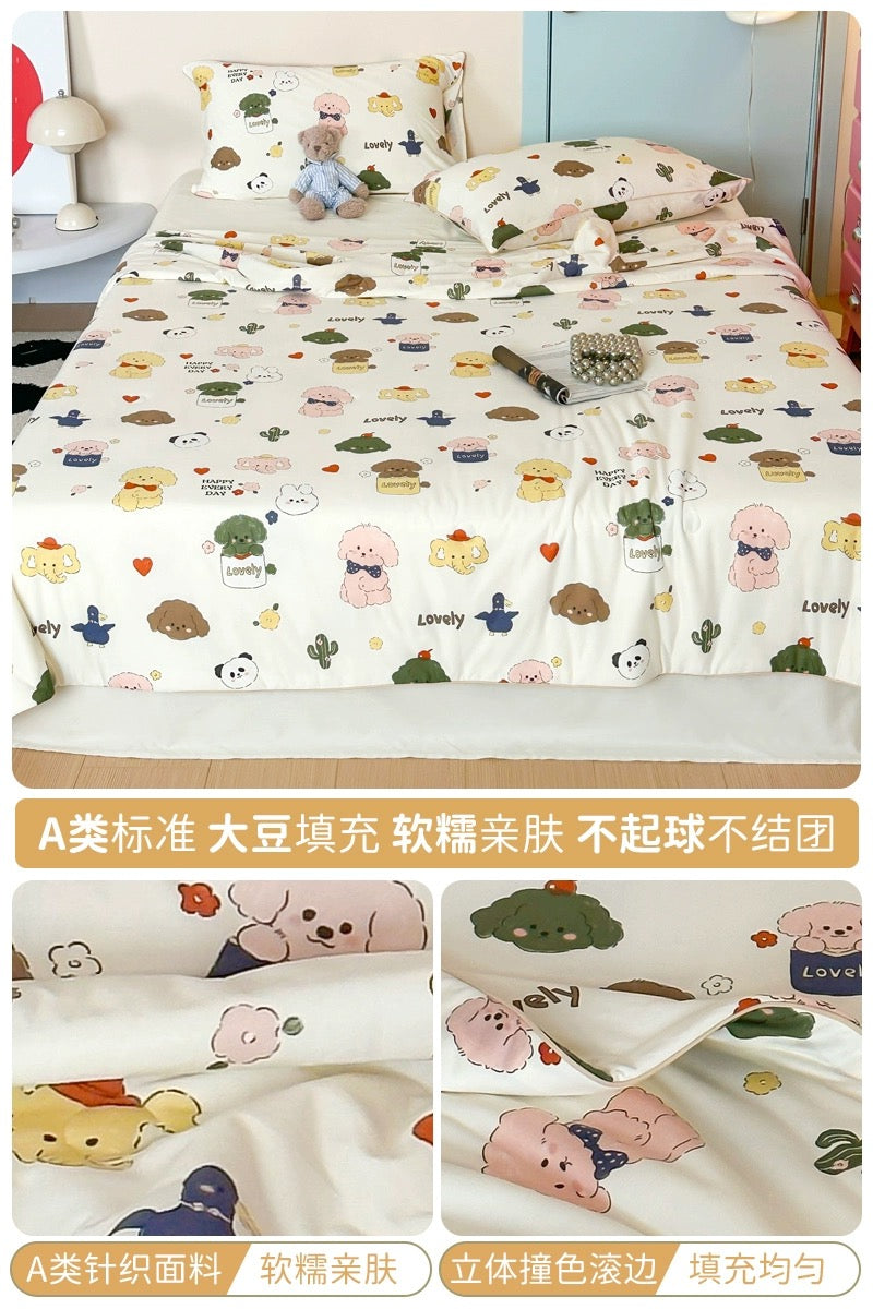 Class A soybean fiber knitted cotton summer cool quilt machine washable summer children's thin quilt spring and autumn summer air conditioning quilt