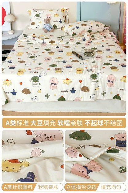 Class A soybean fiber knitted cotton summer cool quilt machine washable summer children's thin quilt spring and autumn summer air conditioning quilt