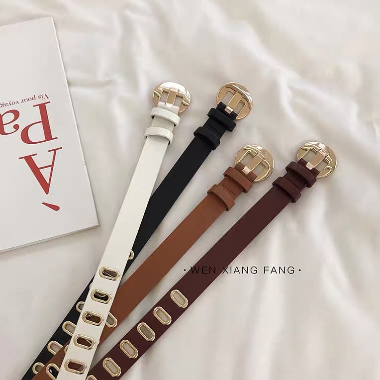 European and American concave shape belt ins super hot ladies belt punk style student pants belt retro trend hip-hop men