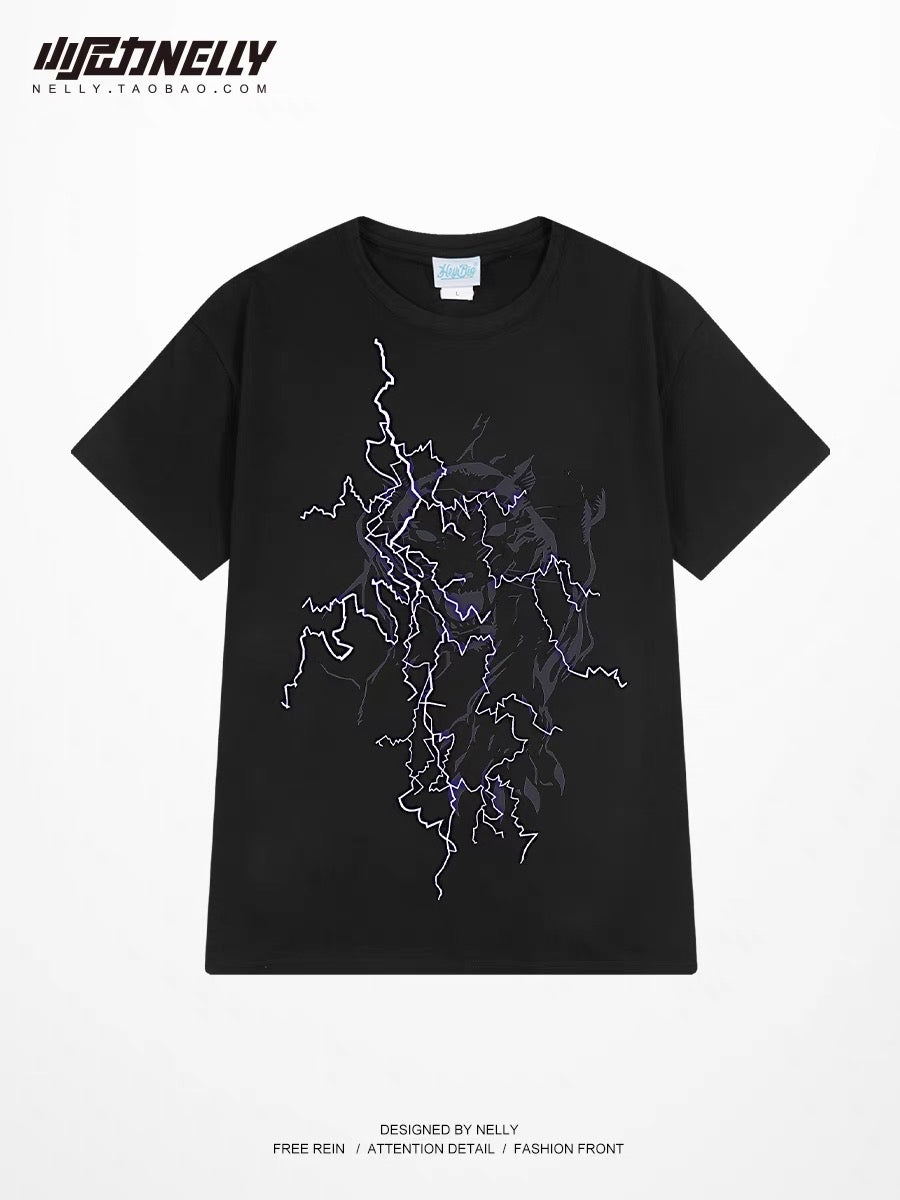 European and American trendy brand heavyweight T-shirt men's pure cotton college students mid-sleeved short-sleeved men's trendy handsome 7-point half-sleeved shirt bf