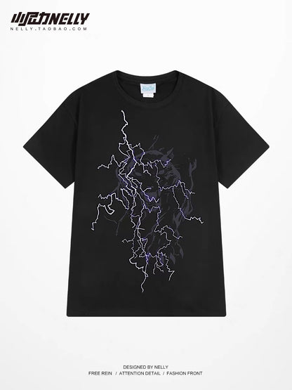 European and American trendy brand heavyweight T-shirt men's pure cotton college students mid-sleeved short-sleeved men's trendy handsome 7-point half-sleeved shirt bf