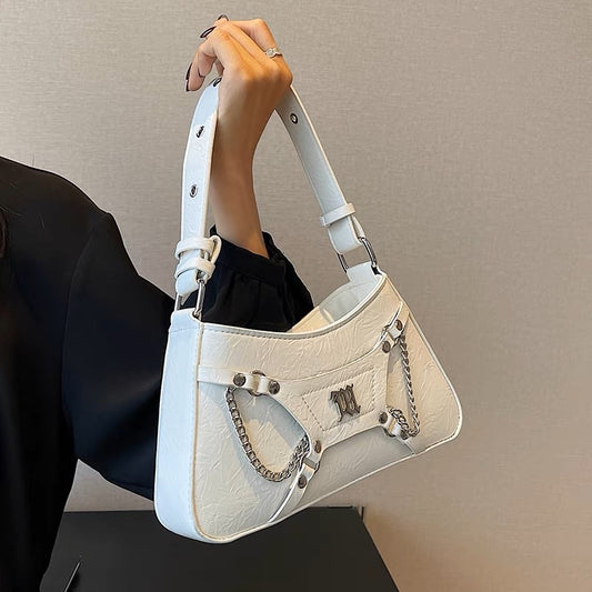 French niche texture burst crack portable small bag women 2023 new simple small square bag fashion trendy armpit bag