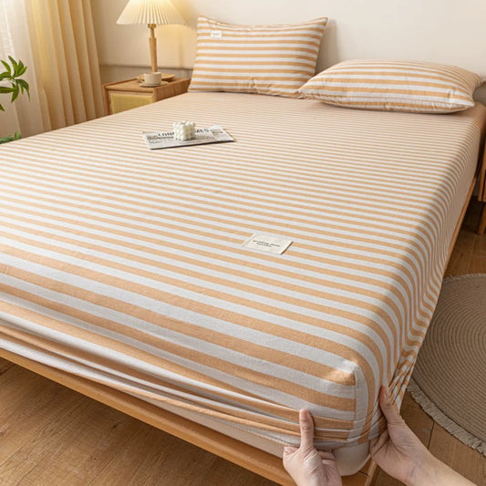 Cotton bed sheet single piece pure cotton bed cover dust cover summer children single mattress anti-slip protective cover three-piece set