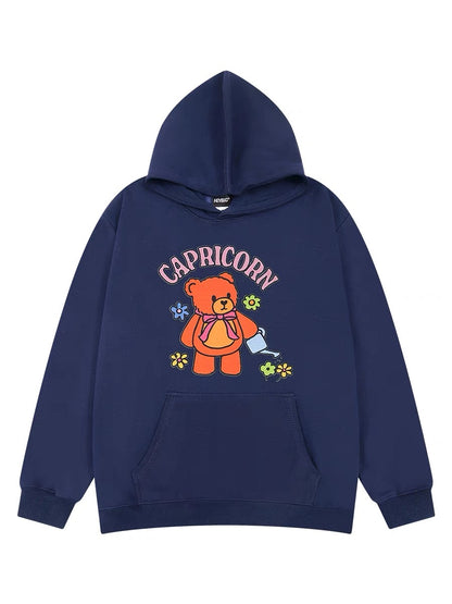 Trendy brand loose hooded sweatshirt for men in autumn and winter 2023 new oversize top hoodie national trend bear jacket