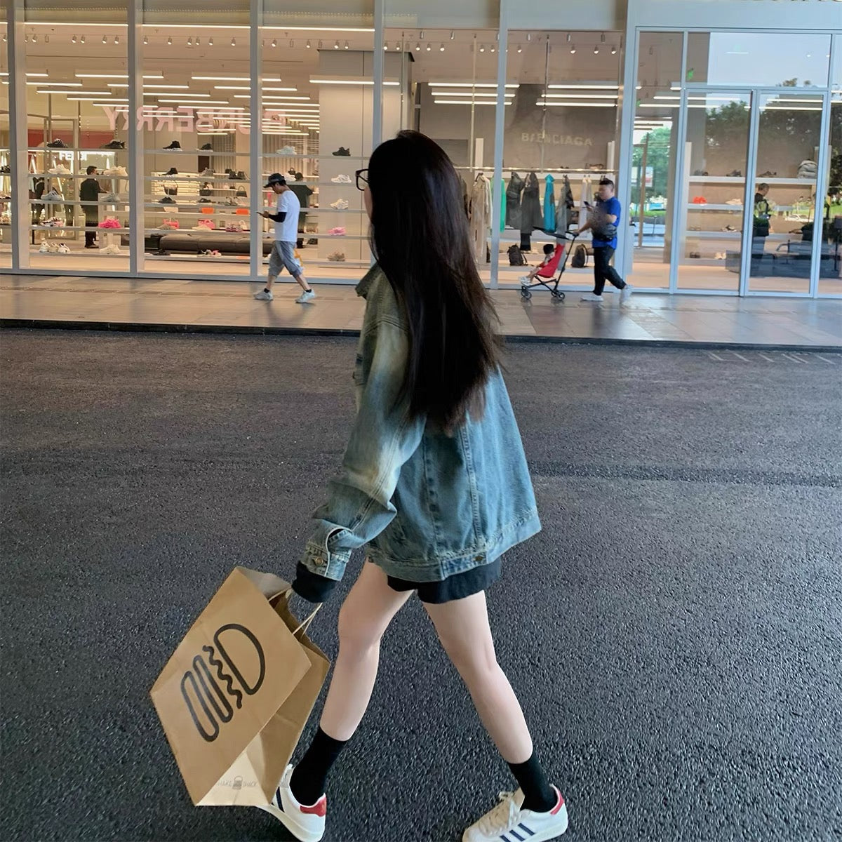 Good Morning Fanfan boyfriend style distressed frayed denim jacket for women autumn thin loose slim Korean style lazy style top (J234)