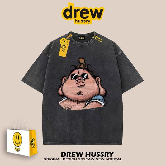 drew American trendy brand Crayon Shin-chan short-sleeved T-shirt men and women ins loose summer heavy cotton casual couple outfit