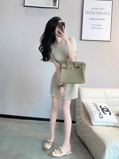 Xiaoxiangfeng dress women's 2023 summer new style high-end waist slimming fashionable versatile a-line skirt (B2712)