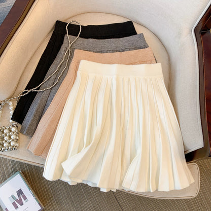 Jade Closet direct store recommendation ~ Pure desire style sweet hot girl high waist pleated knitted short skirt female spring and autumn