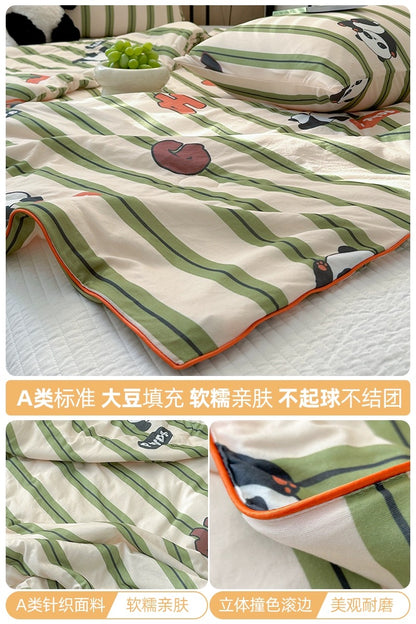 Class A soybean fiber knitted cotton summer cool quilt machine washable summer children's thin quilt spring and autumn summer air conditioning quilt