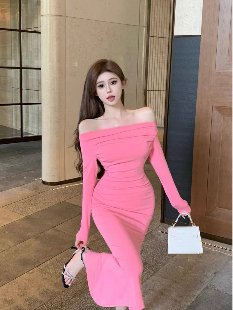 Autumn new fishtail dress French sexy pure desire slim temperament