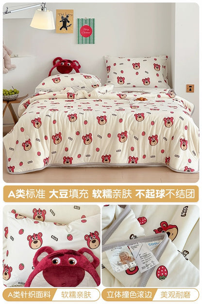 Class A soybean fiber knitted cotton summer cool quilt machine washable summer children's thin quilt spring and autumn summer air conditioning quilt