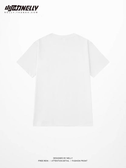 Ins heavy American street retro t-shirt oversize high street short-sleeved men's tide brand summer half-sleeved clothes bf