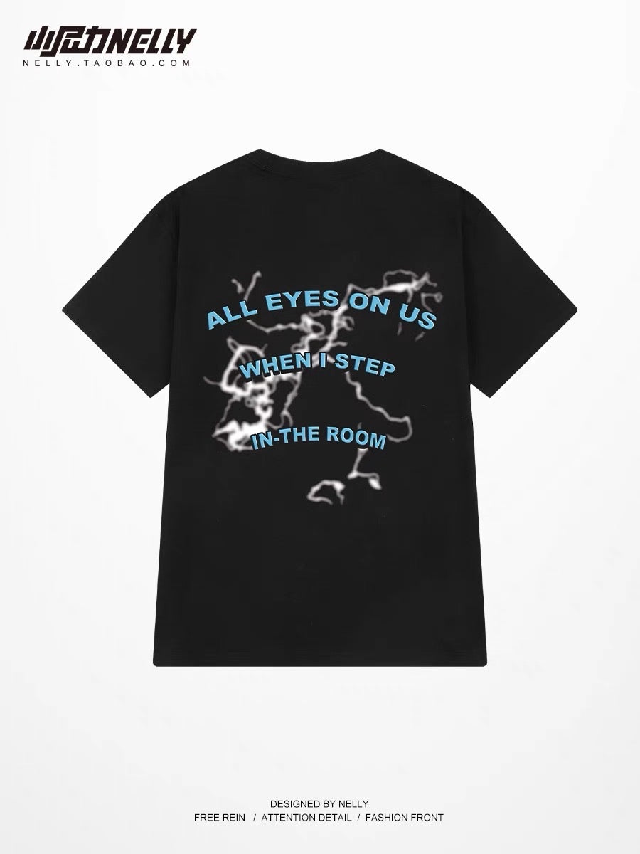 Trendy loose cotton short-sleeved T-shirt men's summer American street hip-hop 2023 new Hong Kong style half-sleeved T-shirt t