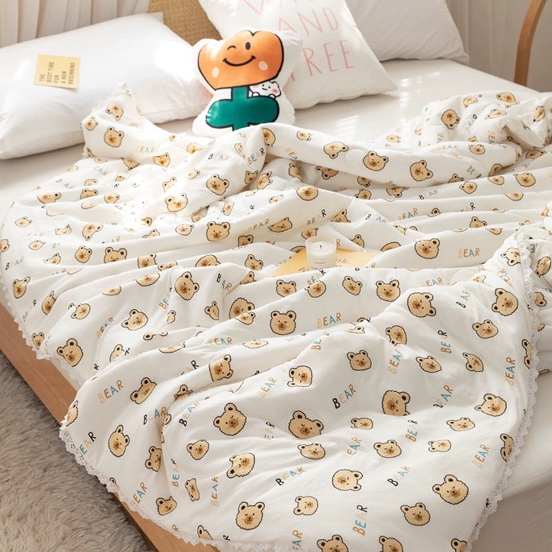 Class A soybean fiber knitted cotton summer cool quilt machine washable summer children's thin quilt spring and autumn summer air conditioning quilt