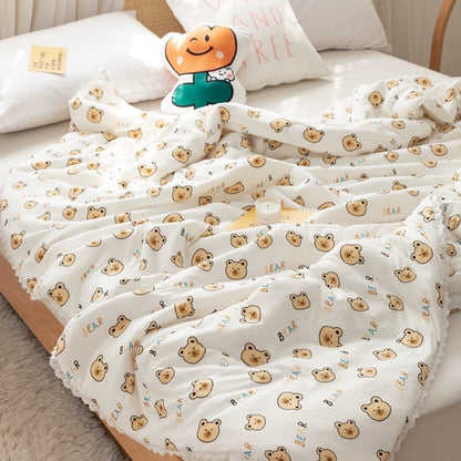 Class A soybean fiber knitted cotton summer cool quilt machine washable summer children's thin quilt spring and autumn summer air conditioning quilt