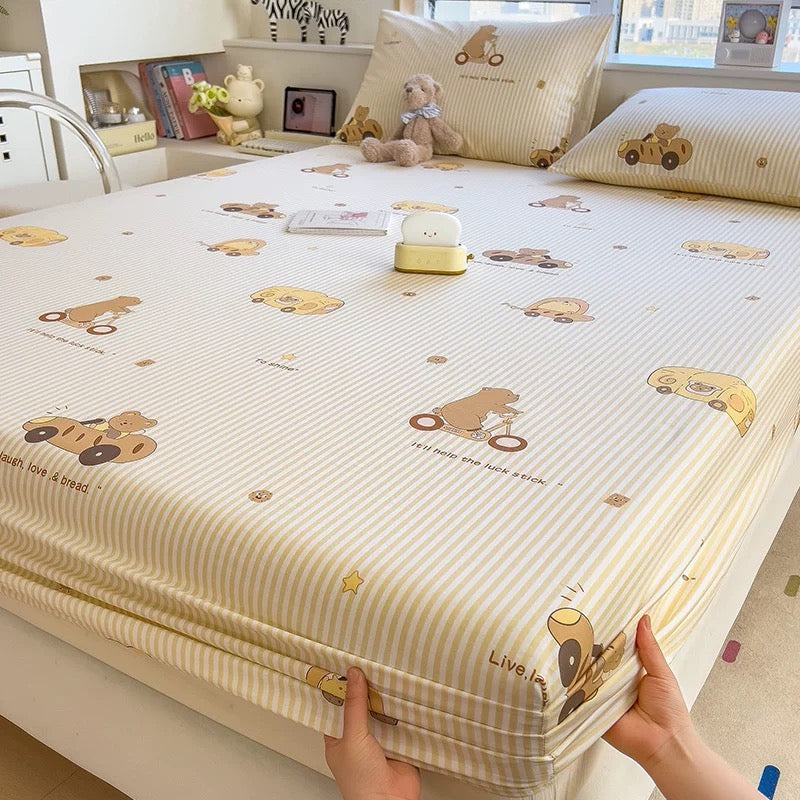 A-grade mother and baby grade pure cotton fitted sheet, single piece, pure cotton mattress protector, bed cover, dust cover, bed cover, 1.5 three-piece set