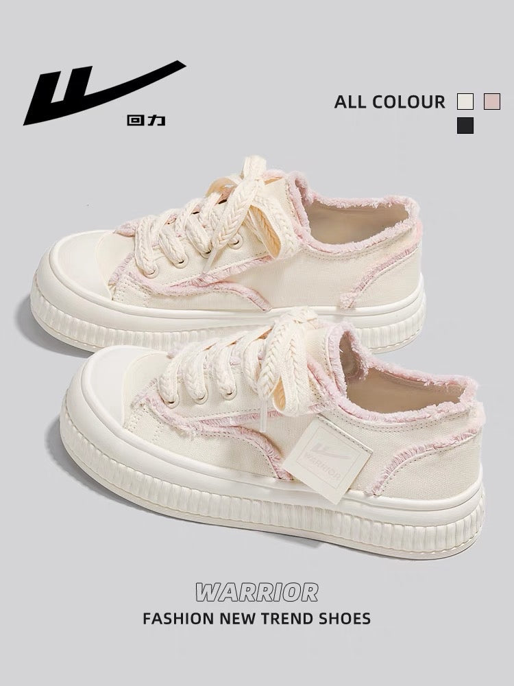 Pull back canvas shoes women's 2023 summer new tassel beggar shoes breathable lightweight thin section all-match small white shoes women
