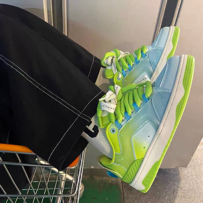 Original niche jelly mint fun design German training shoes men's ulzzang trend gradient color contrast sports shoes