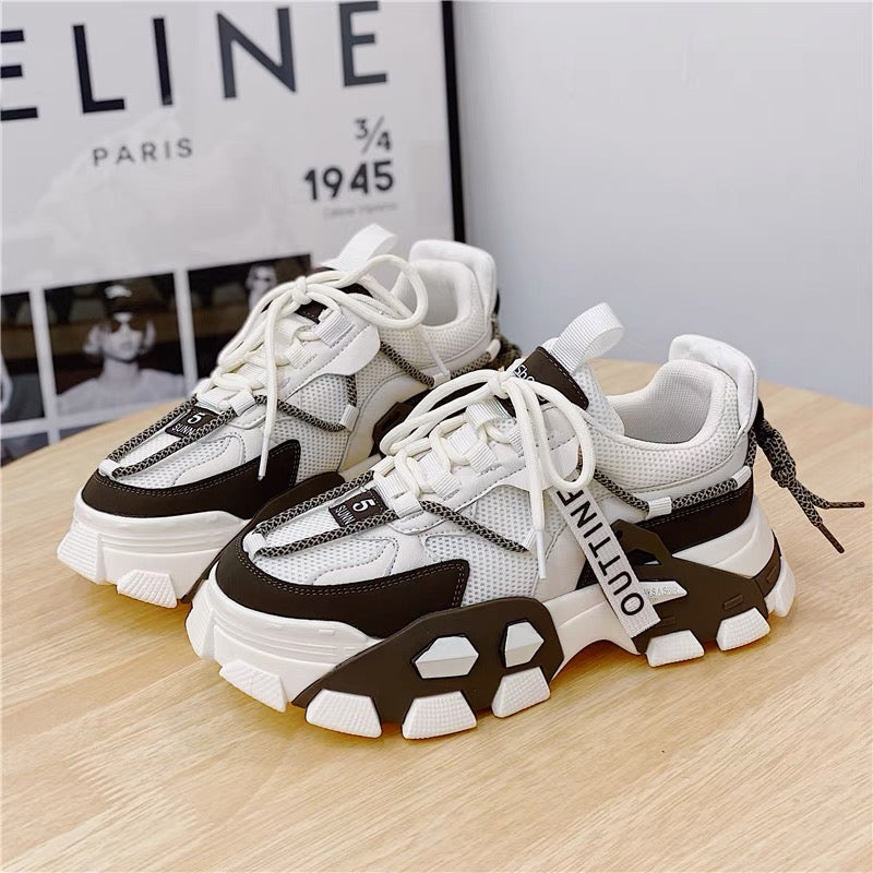 Shougu European station dad shoes for women 2022 new hot style niche thick sole increased breathable platform sneakers ins