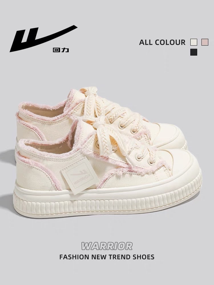 Pull back canvas shoes women's 2023 summer new tassel beggar shoes breathable lightweight thin section all-match small white shoes women