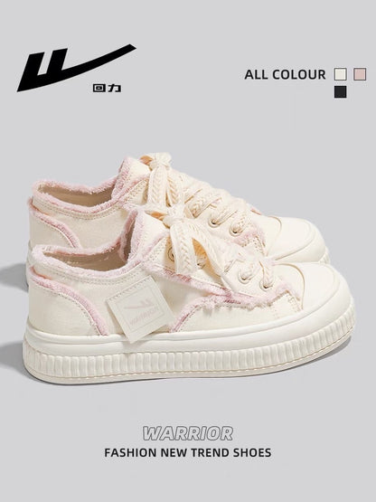 Pull back canvas shoes women's 2023 summer new tassel beggar shoes breathable lightweight thin section all-match small white shoes women