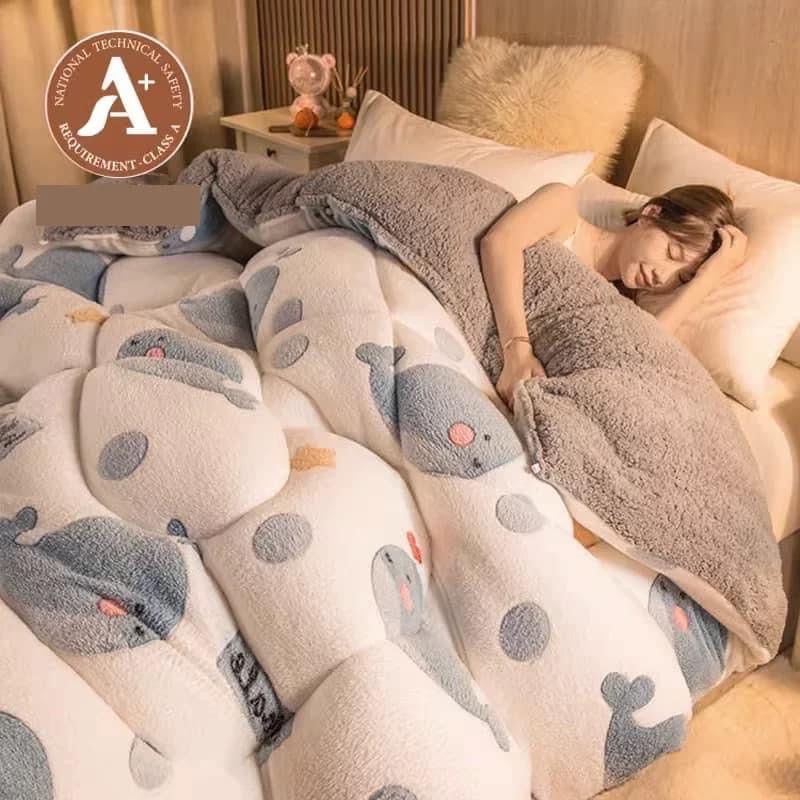 Coral fleece blanket lamb fleece quilt thickened winter single student dormitory milk flannel blanket bed