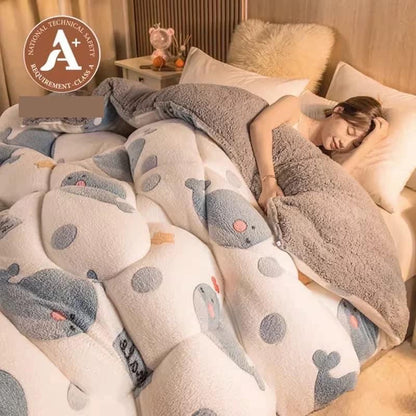 Coral fleece blanket lamb fleece quilt thickened winter single student dormitory milk flannel blanket bed