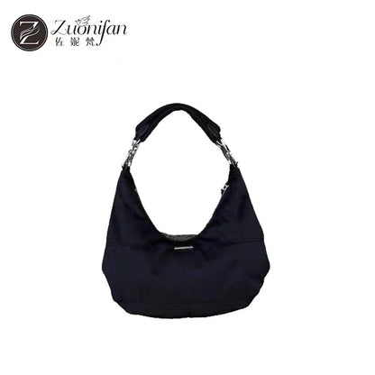 Bag women's summer 2023 new style this year's popular small bag high-quality retro black dark cloud nylon portable armpit bag