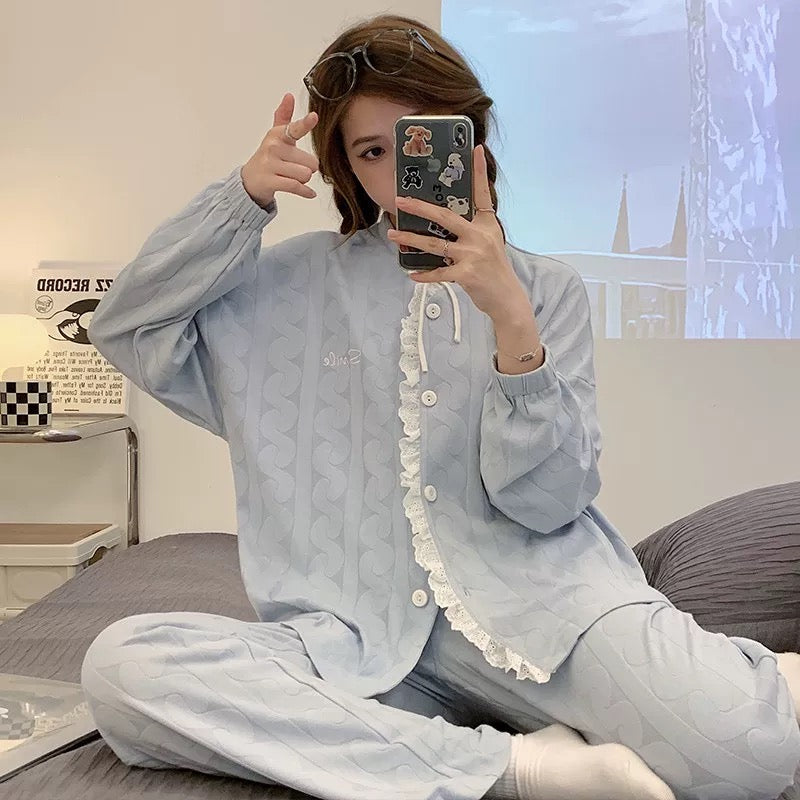 Pajamas for women Spring Autumn Winter Cotton Long Sleeve 2024 New Style Student Sweet and Cute Ladies Home Clothes Set