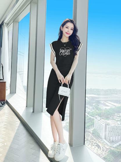 Black dress long skirt women summer 2024 new style hot style little black dress casual summer skirt women's clothing small