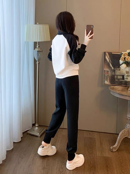 Internet celebrity street sports and leisure suit for women spring and autumn 2023 new fashion age-reducing temperament sweatshirt and sweatpants two-piece set