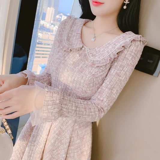 lolita small fragrant dress women's autumn and winter 2023 new high-end temperament small bottoming skirt