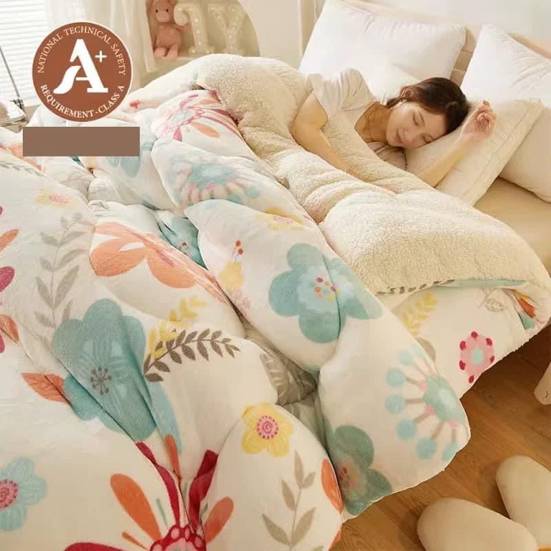 Coral fleece blanket lamb fleece quilt thickened winter single student dormitory milk flannel blanket bed