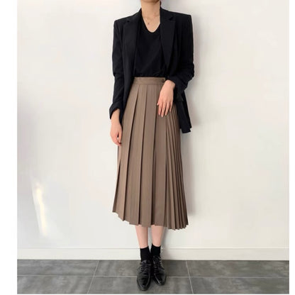 2023 New Spring and Autumn Niche One-piece Suit Skirt A-Line Irregular Horse Face Pleated Long Half-length Skirt for Women T3484
