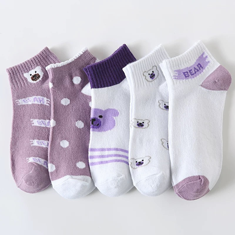 Spring and summer thin ins trendy all-match cute cartoon sports sweat-absorbent boat socks college ladies student short socks female