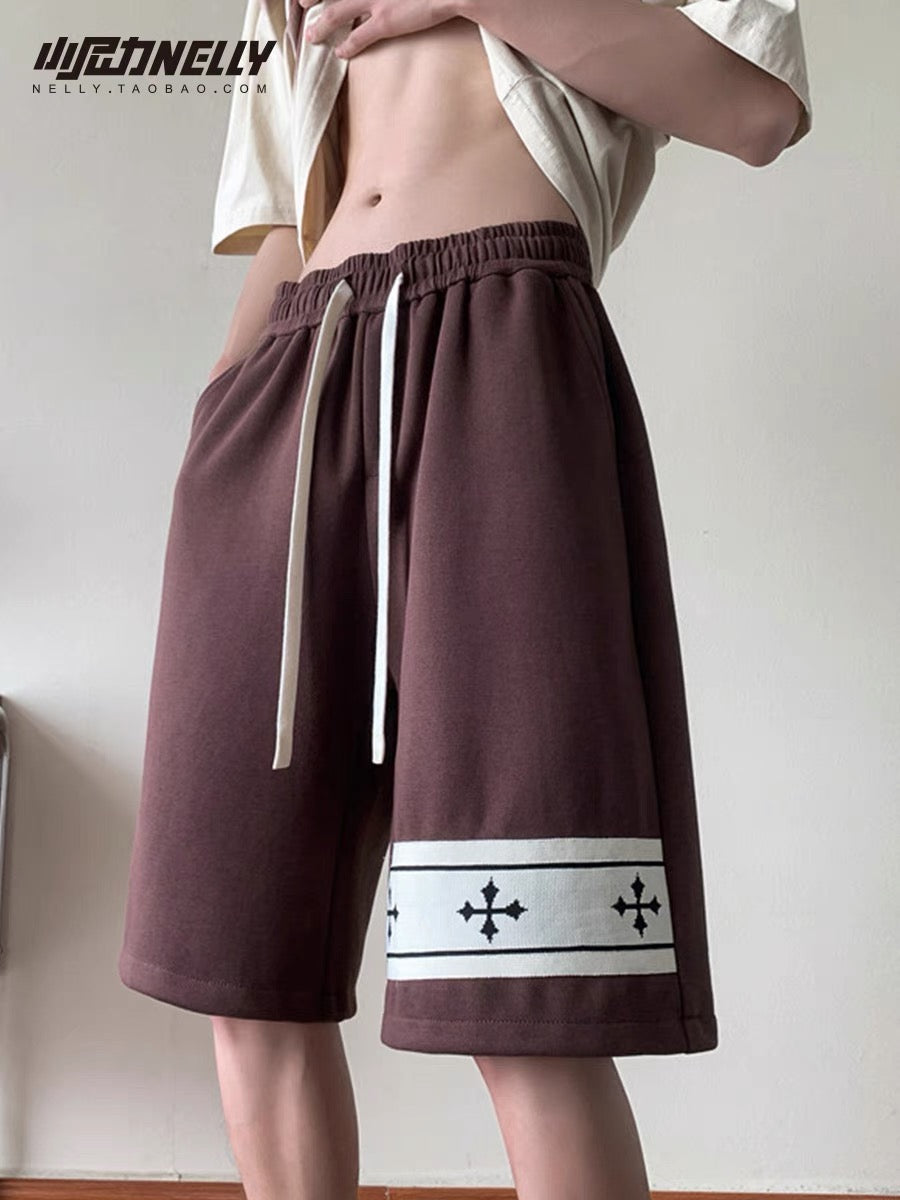 American hip-hop basketball shorts men's summer large size trendy brand straight Hong Kong style cec loose casual sports pants