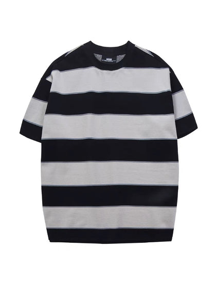 Xu Tailang contrast striped sea soul shirt T-shirt men's short-sleeved summer ins fashion brand trend versatile American cotton top