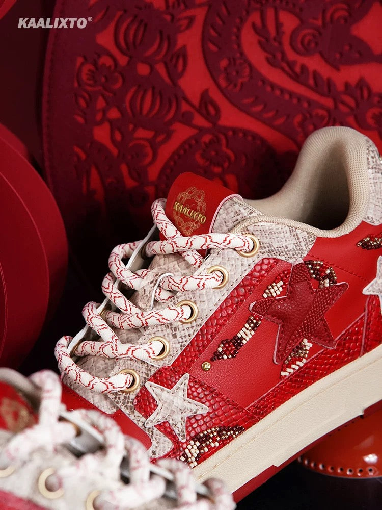 Kaalixto Snake Year Limited Edition Star Shoes National Trend Thick-soled Autumn and Winter New Men's and Women's Fashionable All-match Casual Sneakers