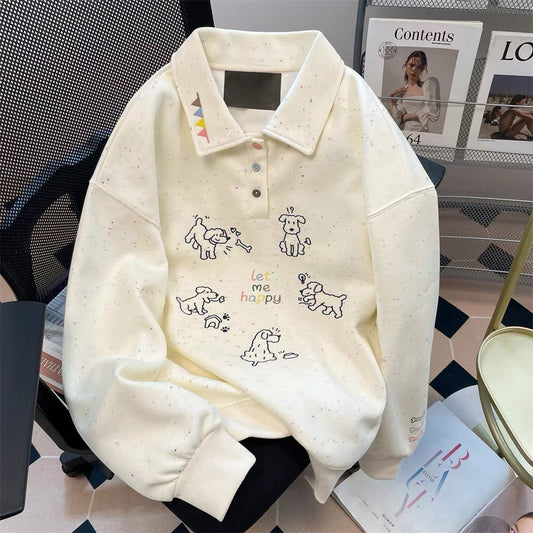 Milk fufu blue striped angel puppy sweater coat women's autumn and winter gentle Japanese style thick hooded knitted cardigan