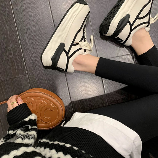 [sheii Su Yinyin] The secret to height increase ~ dissolving thick-soled genuine leather casual sports shoes for women, white shoes, board shoes