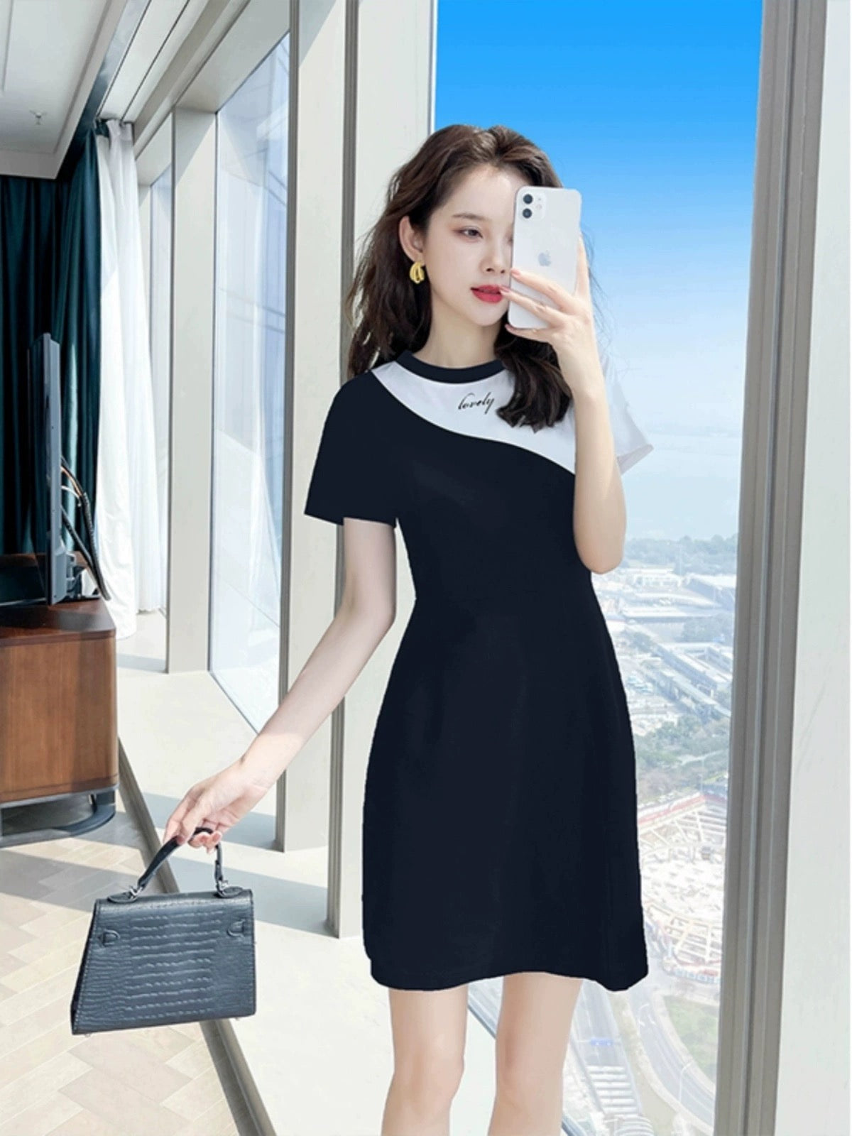 Black dress summer women's clothing 2024 new summer clothing popular small size slim casual summer skirt women's summer