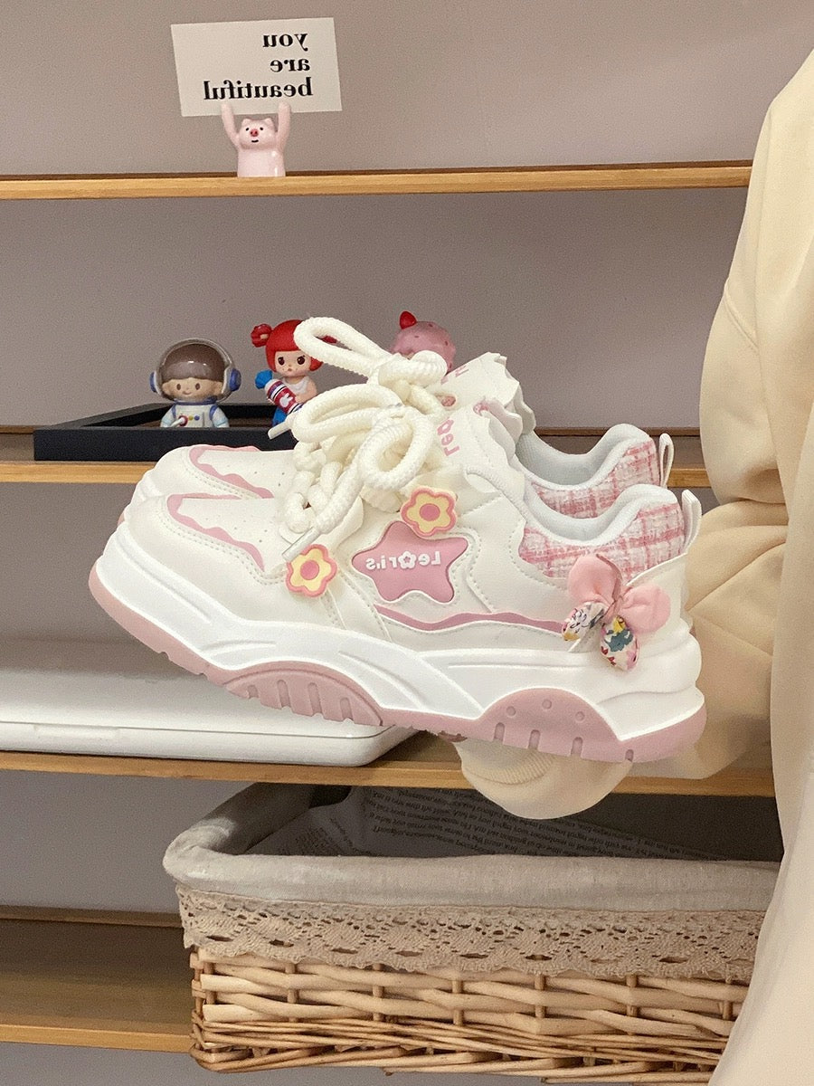 Sweet dad shoes white shoes for women 2023 autumn new design all-match sneakers trendy wear women's shoes 2024