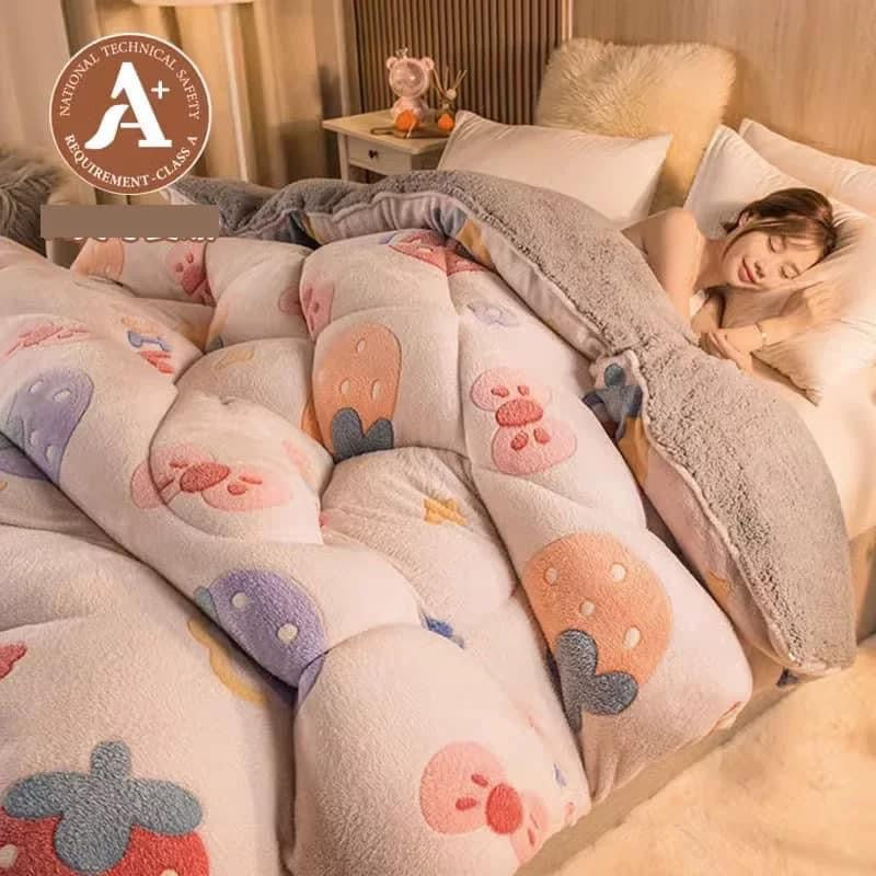 Coral fleece blanket lamb fleece quilt thickened winter single student dormitory milk flannel blanket bed